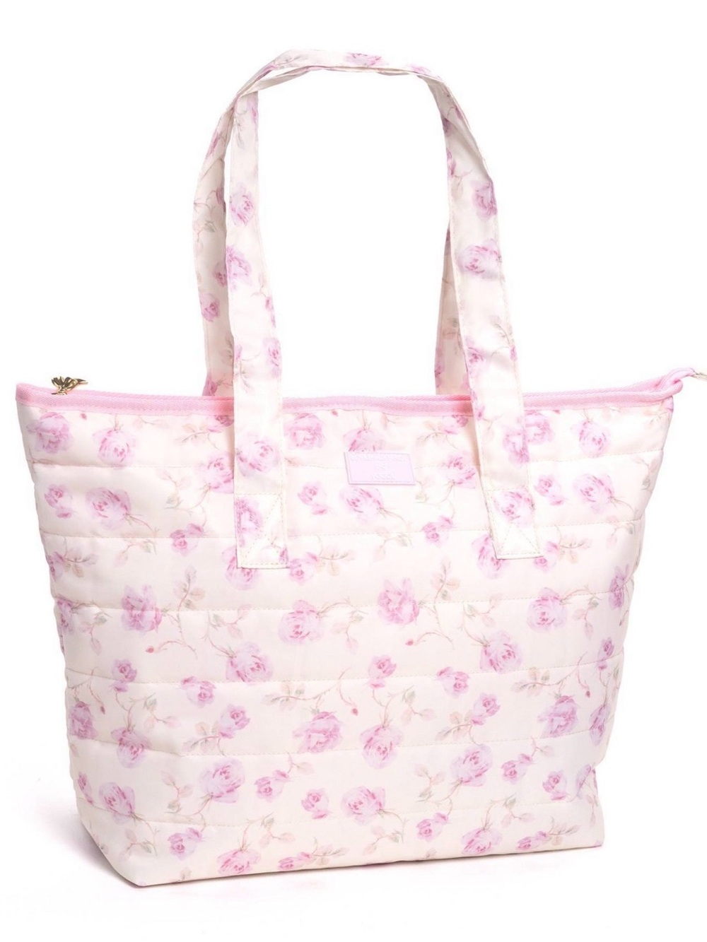 LoveShackFancy x Target - Yoobi Ribbon Rosa Quilted Tote Bag Sterling Dusk